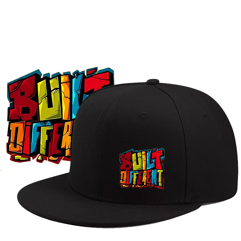 TEMU Men' & Women' "" Lettering - Adjustable Flat Brim Hat With Print, Outdoor Duckbill For Urban Style,, - Comfortable Unisex Design For Casual &