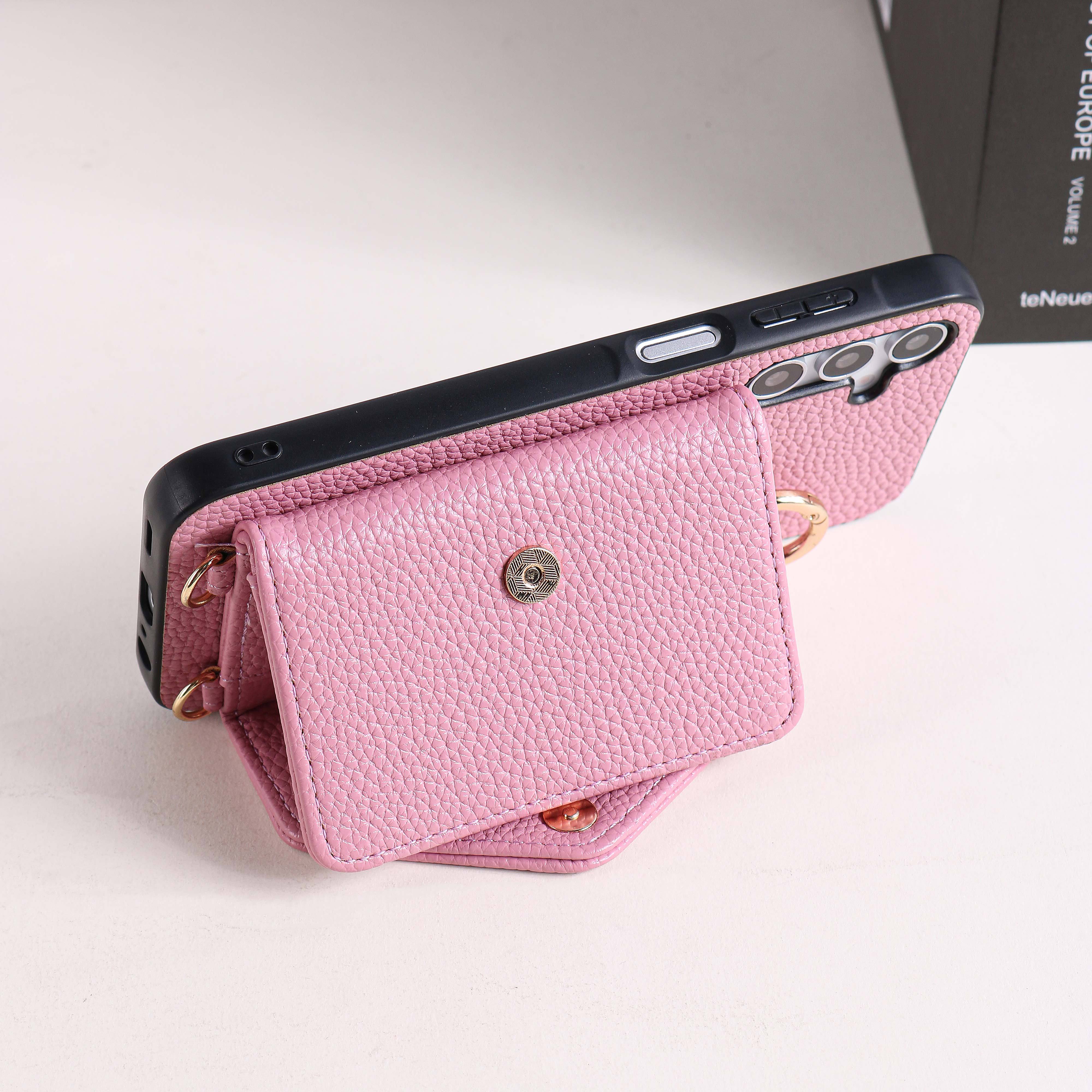 chic premium leather crossbody wallet case designed Temu South