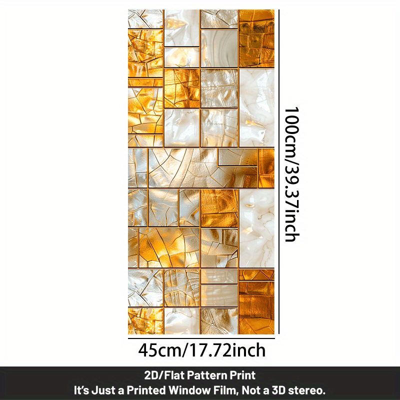 TEMU 1 pièce, film de fenêtre tendance, autocollant 2D à motif géométrique plat coloré, film décoratif PVC adhésif électrostatique pour salon,