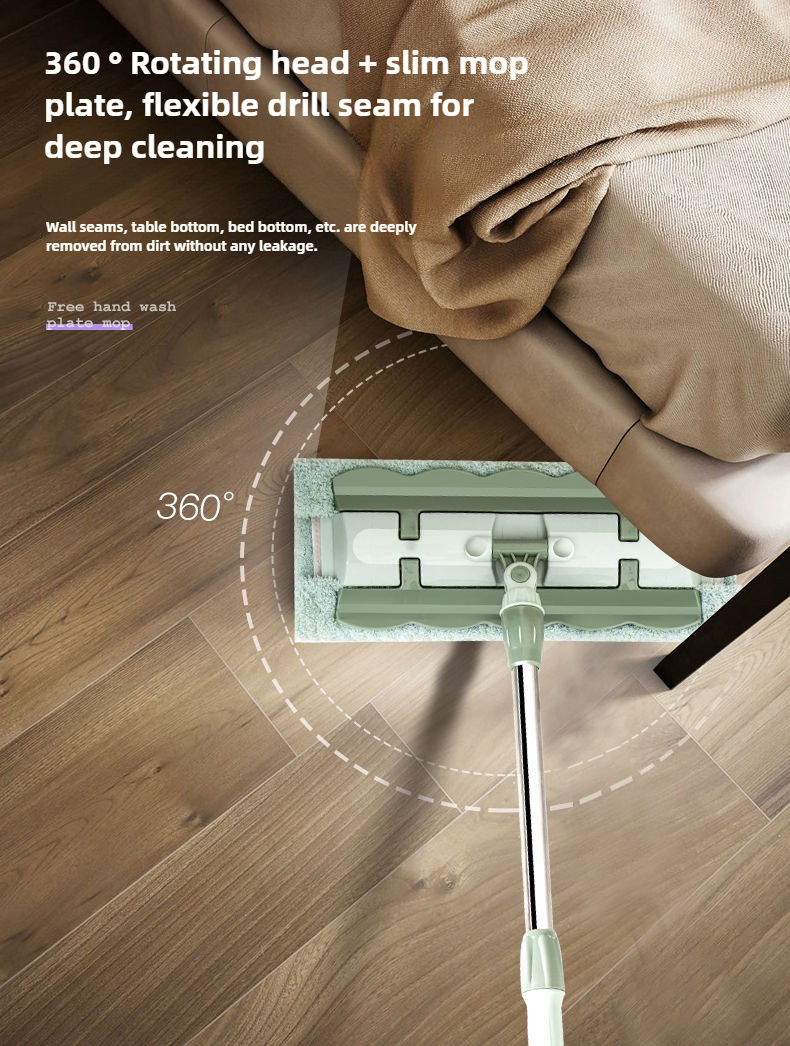 versatile microfiber flat mop with adjustable handle   hardwood tile glass cleaning wet and dry use details 0