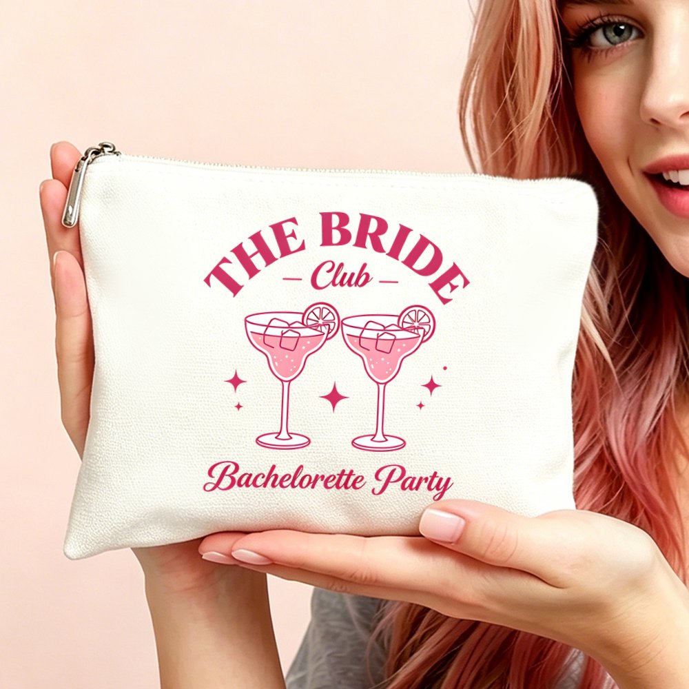 TEMU HU 2D Flach, . Schminktasche, Kosmetiktasche & Kulturtasche, vielseitig einsetzbar, Geschenktasche für Frauen, The Bride Junggesellinnenabschied