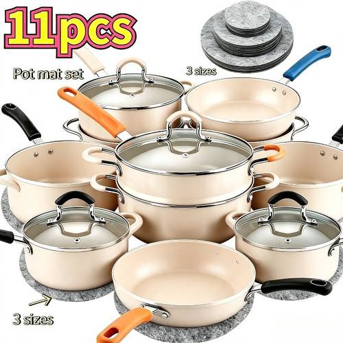 item picture 11pcs felt tray protection pads bowl anti friction pads soft board storage packaging food tray dividers separator protectors steamer set pads