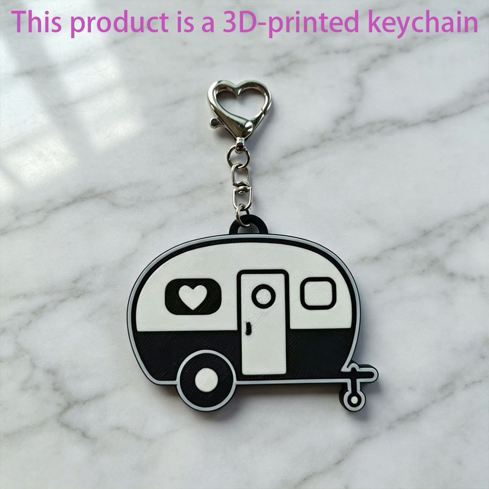 TEMU 1pc 3d Printed, Meticulously Designed Campervan Keychain, Suitable For Car Keys, Keys, Holiday Gifts, Four-season Decoration, Unisex, For ,