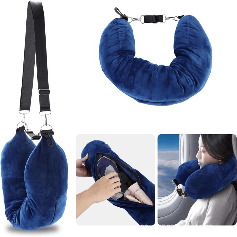 travel neck pillow u shaped cushion design made of soft crystal microfiber fabric portable neck support for air travel   in multiple colors hand wash   suitable for long flights car rides camping and outdoor activities Product details 2