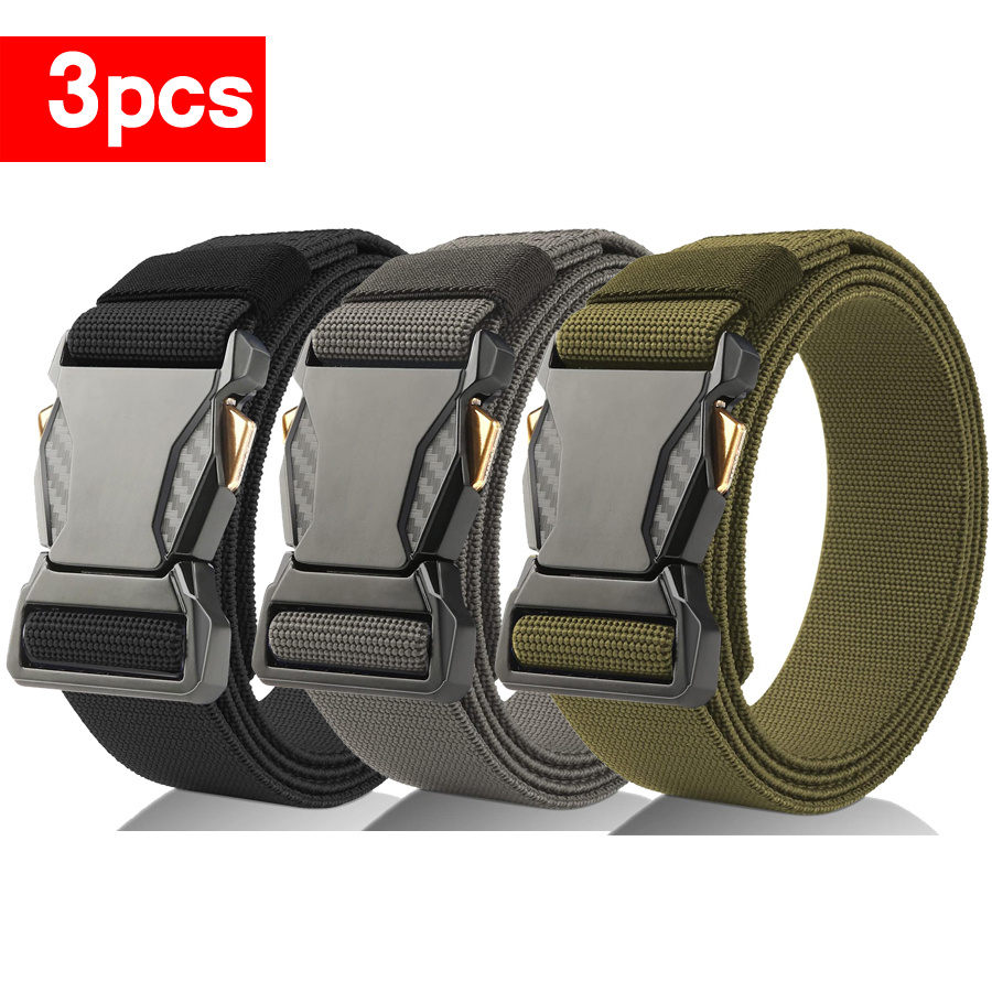 3pcs Tactical Belts Quick Release Buckle Durable Polyester
