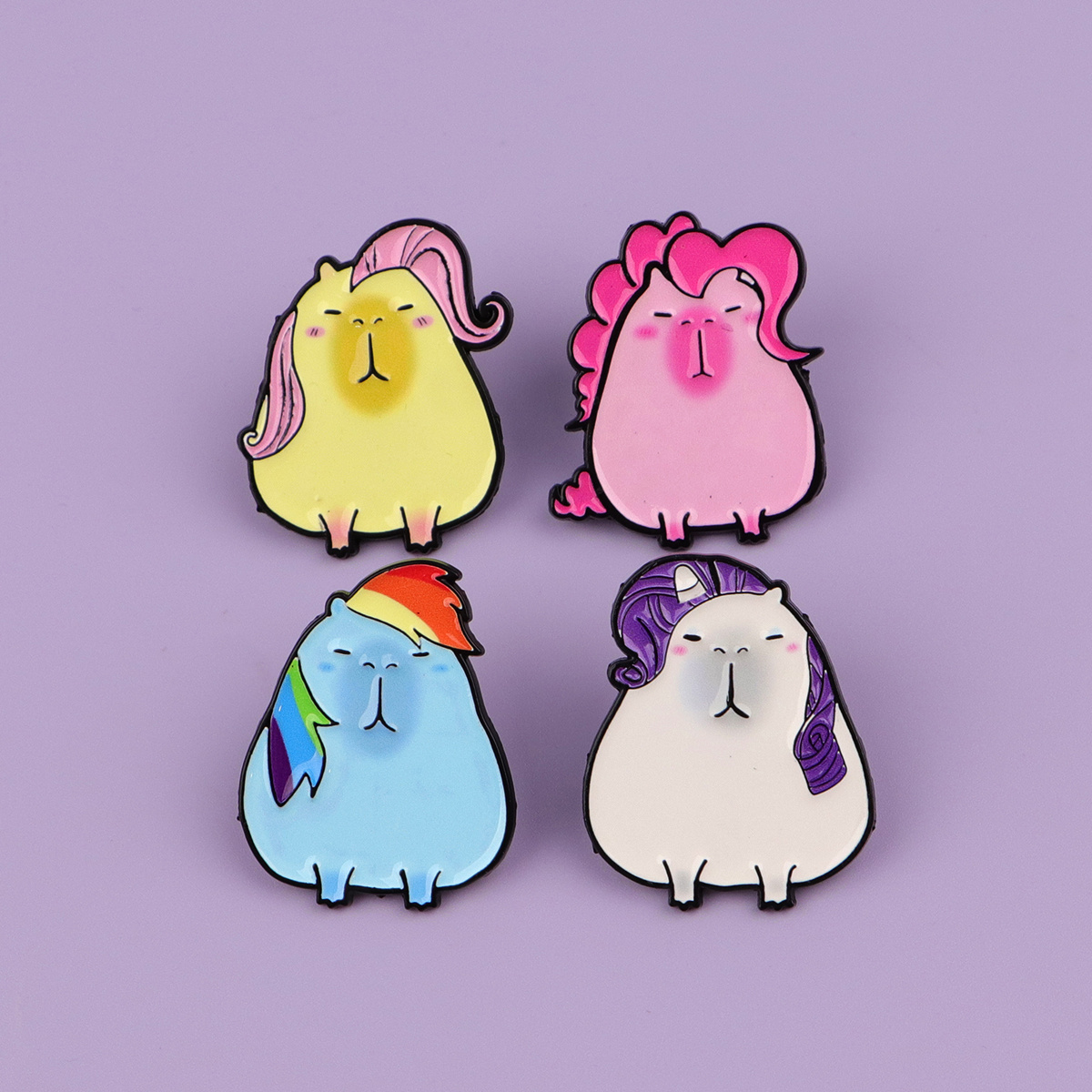 TEMU Set Of 4 Enamel Pins, Adorable Lapel Badges For Backpacks, Women's Brooches, Clothing Gifts, And Fashionable Jewelry Additions