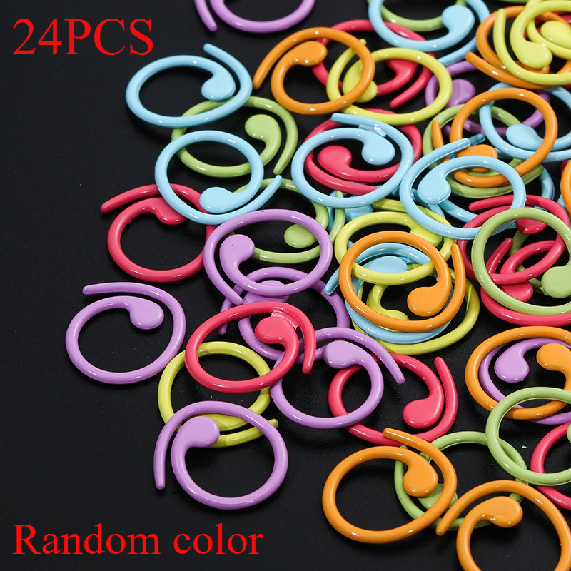 TEMU Crochet Loop Crochet Colored Marker Buckles With Hook , Used For Crochet Stoppers, Knitting Accessories, Random Color