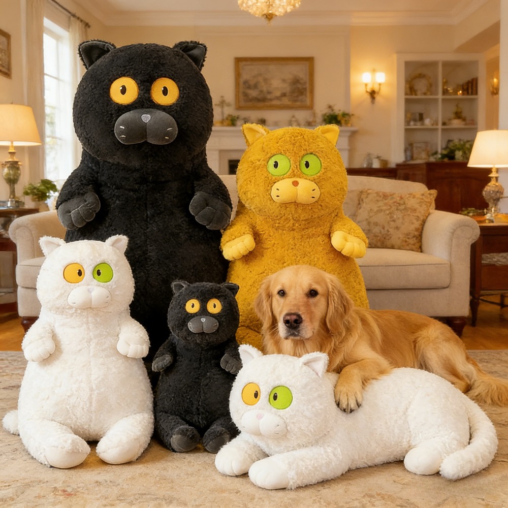 weighted cat stuffed animal sold on Temu United States