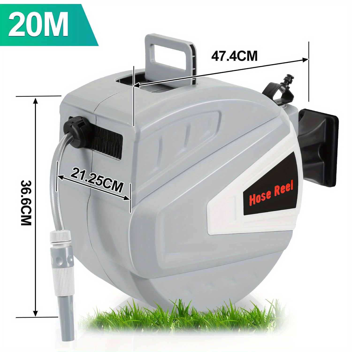 TEMU Hose Reel Practical Garden Hose Gardenline Wall Set Garden Irrigation Soft Stable Kink And Abrasion Resistant Plus Hose Reel Wall-mounted Hose