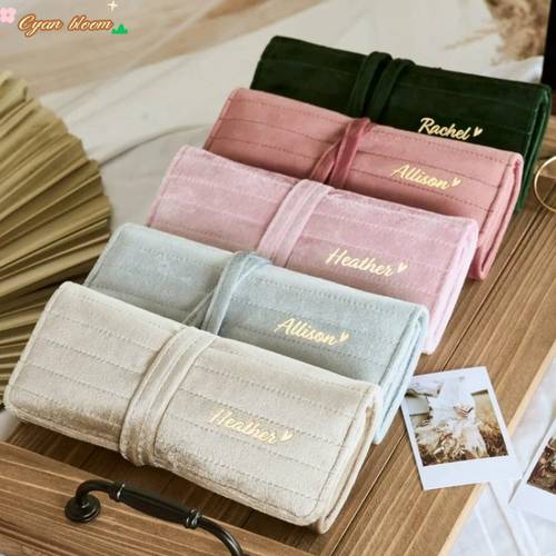 womens jewelry storage bag travel organizer pouch multifunctional portable earrings necklace jewelry bag jewelry rolls