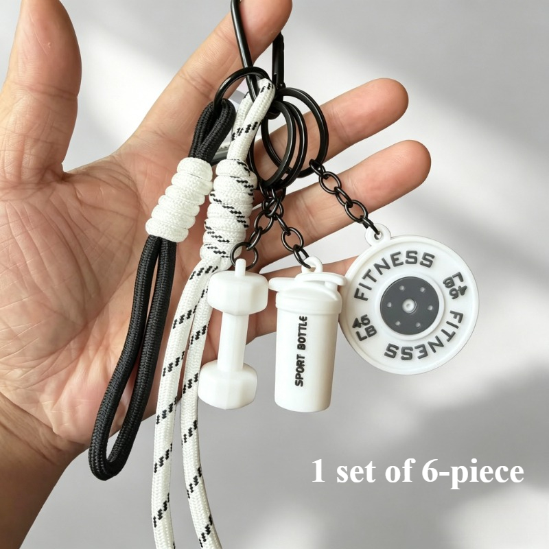 TEMU Regalo para Ella/Él - Juego de regalo de 1 set de 6 piezas de llaveros para con temática deportiva, que hebillas de , cordones tejidos a , mini