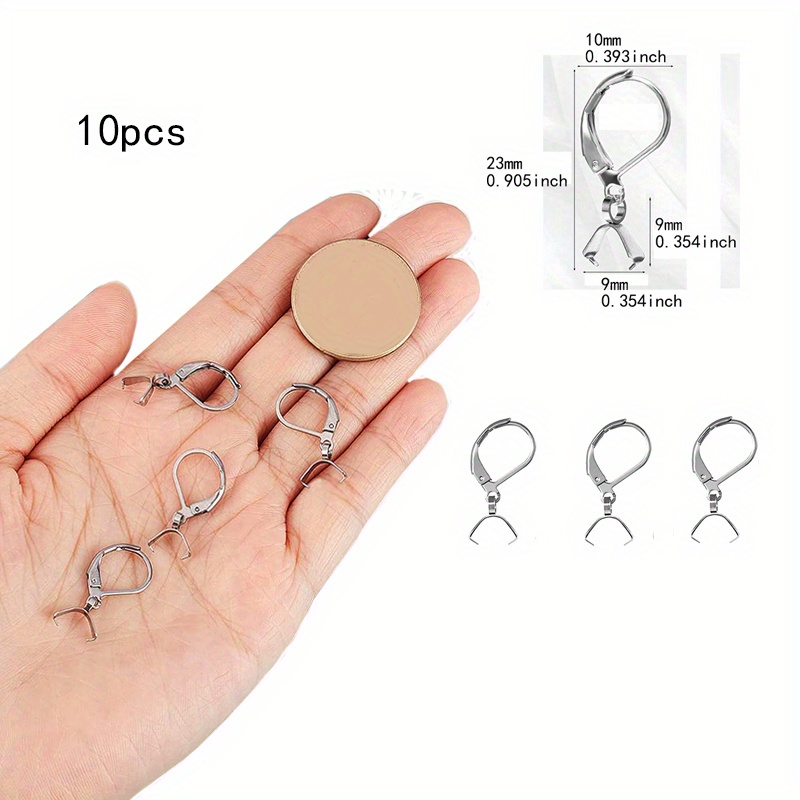10pcs Earwire Earrings - Stainless Steel Earwire Hooks With French Loop Clasps, Making Supplies For Dangle Earrings, Hoops, For Earrings - Beginner-friendly Earwires For Crafting