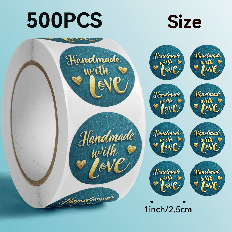 500pcs Golden "love" Handmade Stickers, "", Stickers