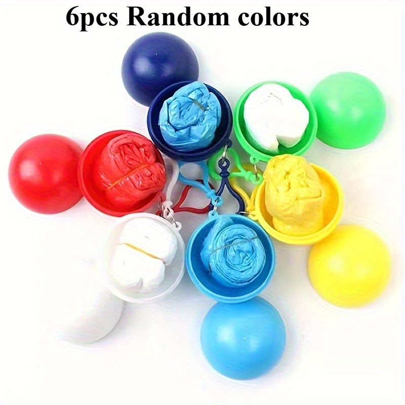 Image of 6pcs Outdoor Adult Emergency Poncho, Raincoat In The Keychain Ball, Adult Raincoat, Suitable For Outdoor Riding, Mountaineering, Outdoor Sports And Amusement Parks, Etc., Must (color Random)