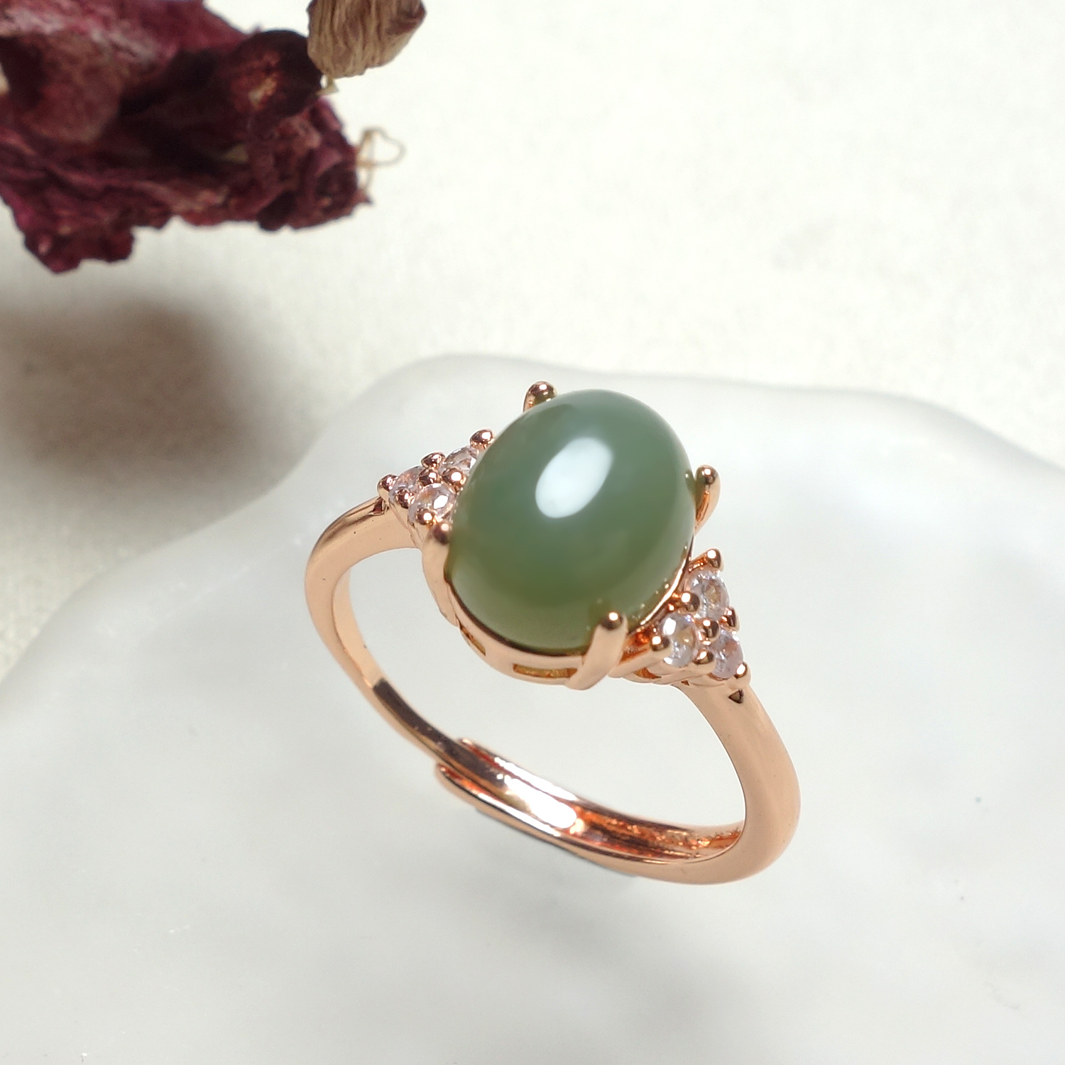 TEMU Bague incrustée de naturelle, style rétro tendance unisexe, cadeau pour fête, banquet ou vacances