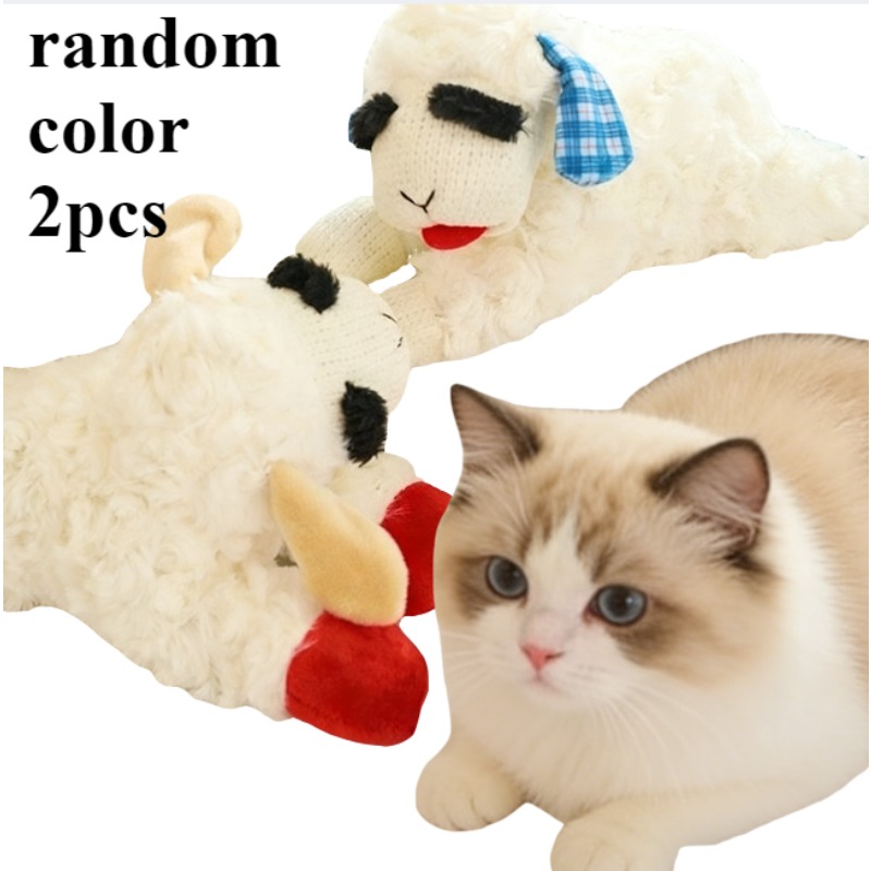 TEMU 2 - Pack Dog Vocal Toys Sound - Making Bleating Lamb Plush Toys Plush Pet Toys Cat And Dog Teething Dolls Non - Electric Dog Supplies Dog Vocal