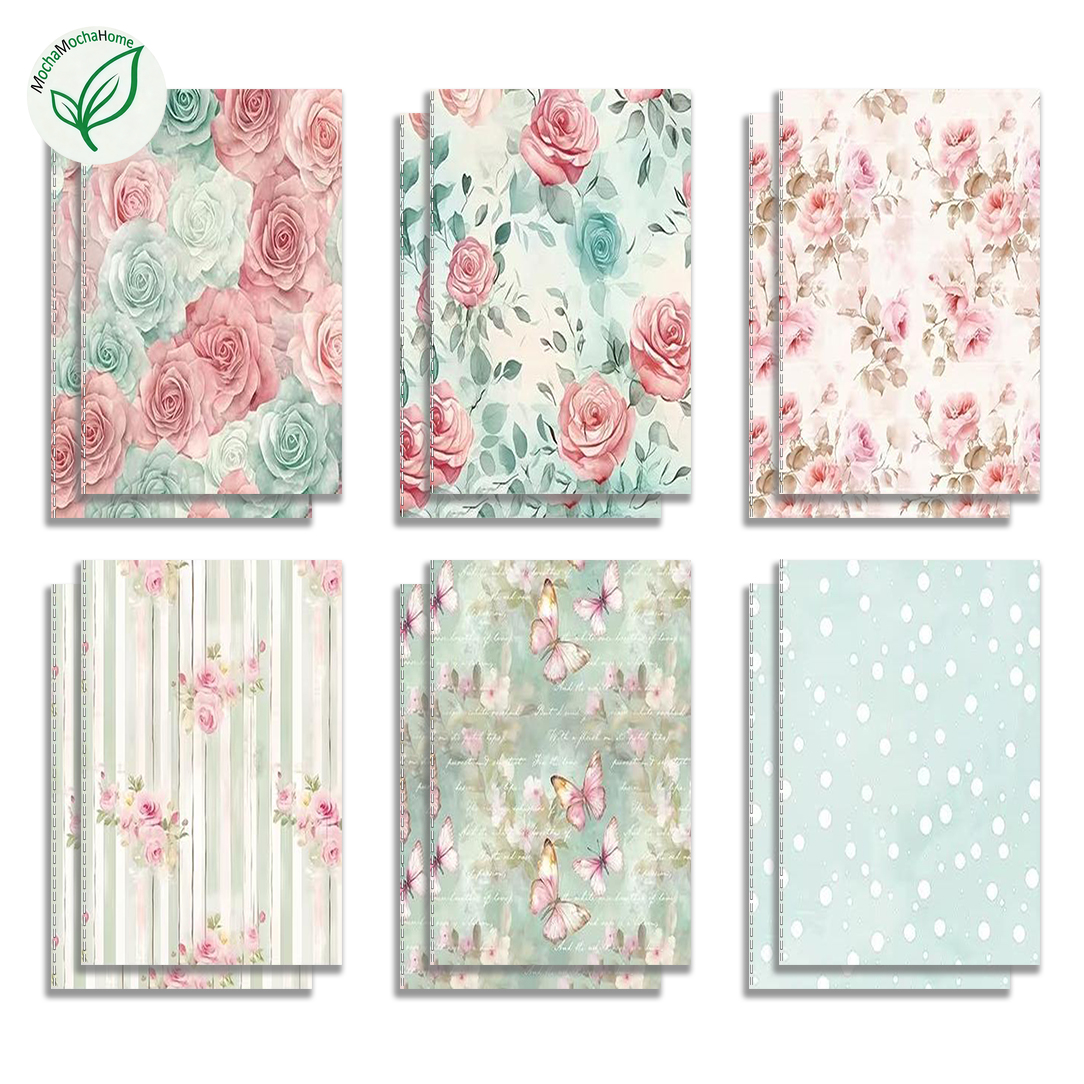 TEMU 12pcs Danperji Personal Notebook Set - Vintage Floral Pocket-sized Pocket Planner With Horizontal Line Pages, Undated Journal Suitable For