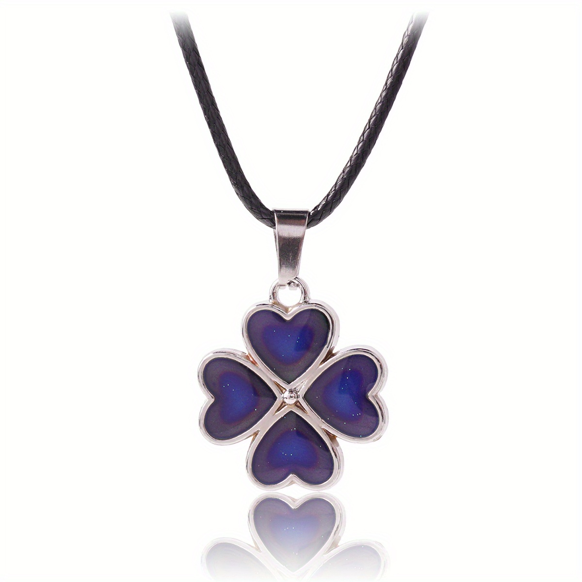 Image of 1pc Sense Of Temperature Change Color Pendant Necklace For School Emotion Color Changing Locket Pendant For Men Women For Different Color At Different Temperatures Choker Necklaces Jewelry Gift