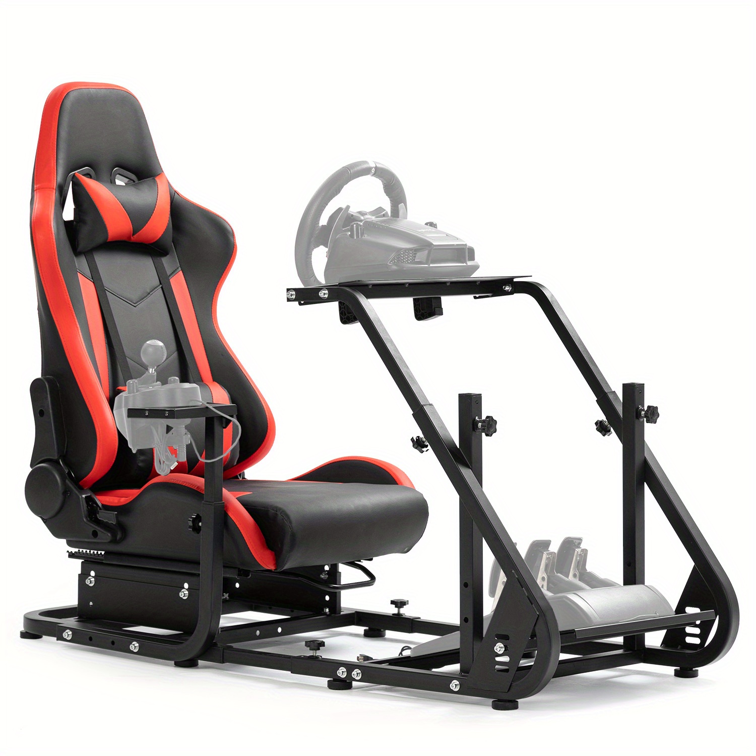 Image of Minneer Racing Simulator Cockpit Designed For Logitech G25/27/29/920/923 And T80 T248 Steering Wheels, Includes A Seat But Excludes The Wheel, Pedals, And