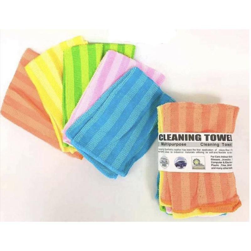 TEMU Cleaning Stripe Towel 5pcs In 1 Pack Face Towel Hand Towel Dish Towel