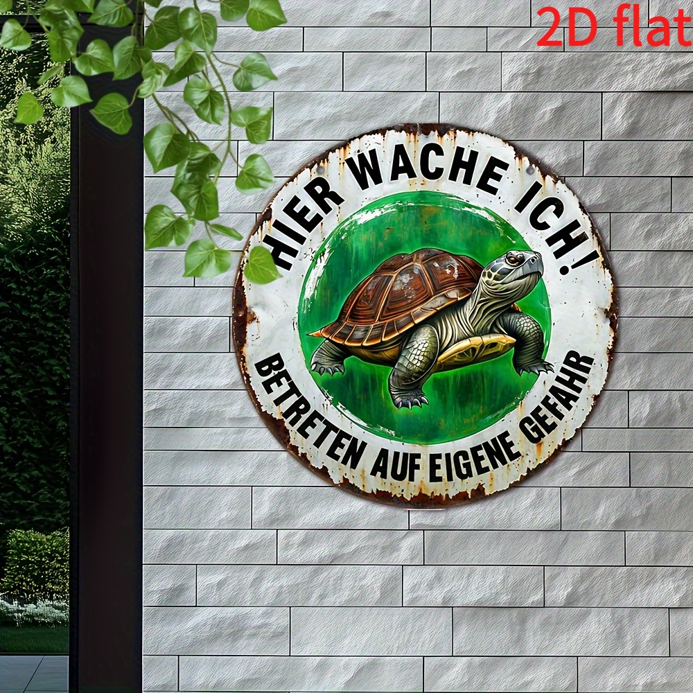 E-shop 2D Flach, ., Retro "Ich bewache ! Komme , wenn ich mich selbst " Schild, Deutsche Dekoration, Außenwand Dekoration, Lustige Wanddekoration, Hof