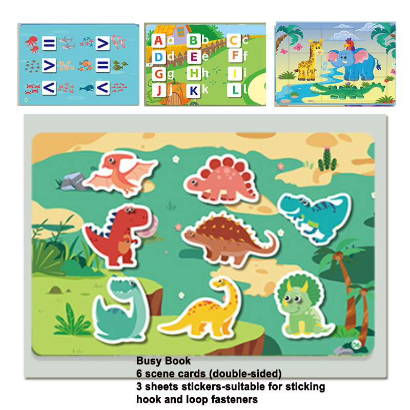 TEMU Reusable Animal Themed Busy Book | Interactive Activity Book, With Stickers And Pasteable Pages, A Quiet Book For Holiday Gifts, Enhancing Focus