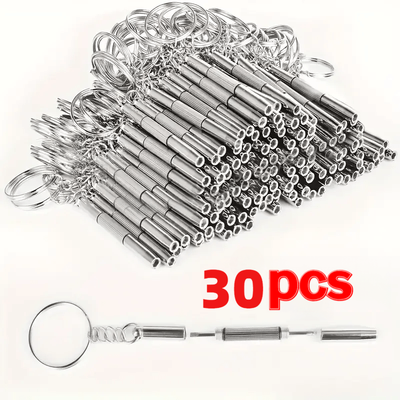 TEMU Set da 30 pezzi di mini cacciavite 3 in 1 (con portachiavi) per riparazione di occhiali, orologi e telefoni cellulari, sia per uso che