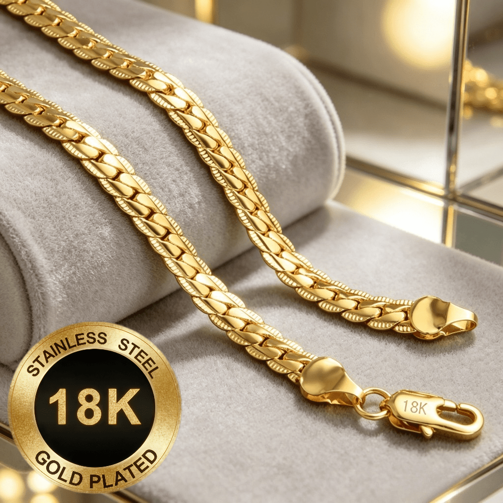 TEMU This Luxurious 18k Gold Plated 18k Gold Plated-plated Necklace Features A Stylish, Elegant Design Suitable For Men And Women. Durable And