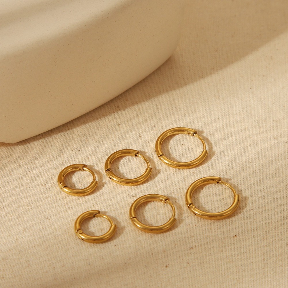 6pcs Minimalist Golden Hoop Earring Set for Women