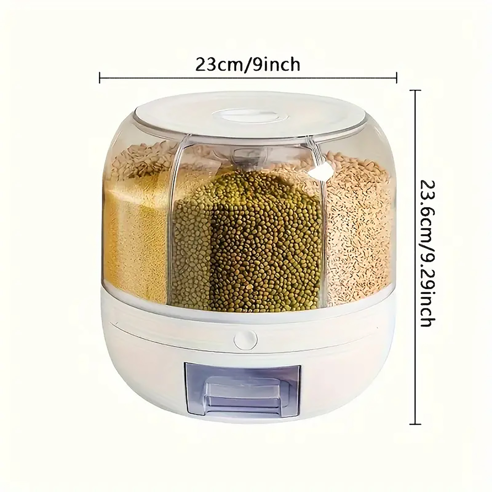 TEMU 1pc Rice Dispensers, Grain Dispensers, Food Dispensers, 360 Degree Rotating Grain Storage Containers, Suitable For Storing Small Grains, Beans,