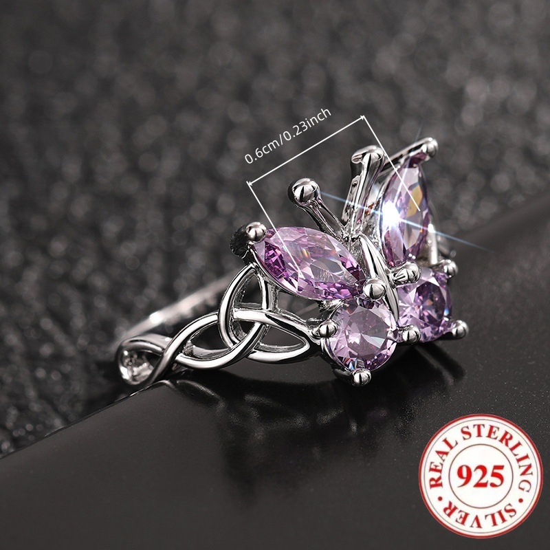 Women's 925 Sterling Silver Butterfly Ring, Adorable Gift