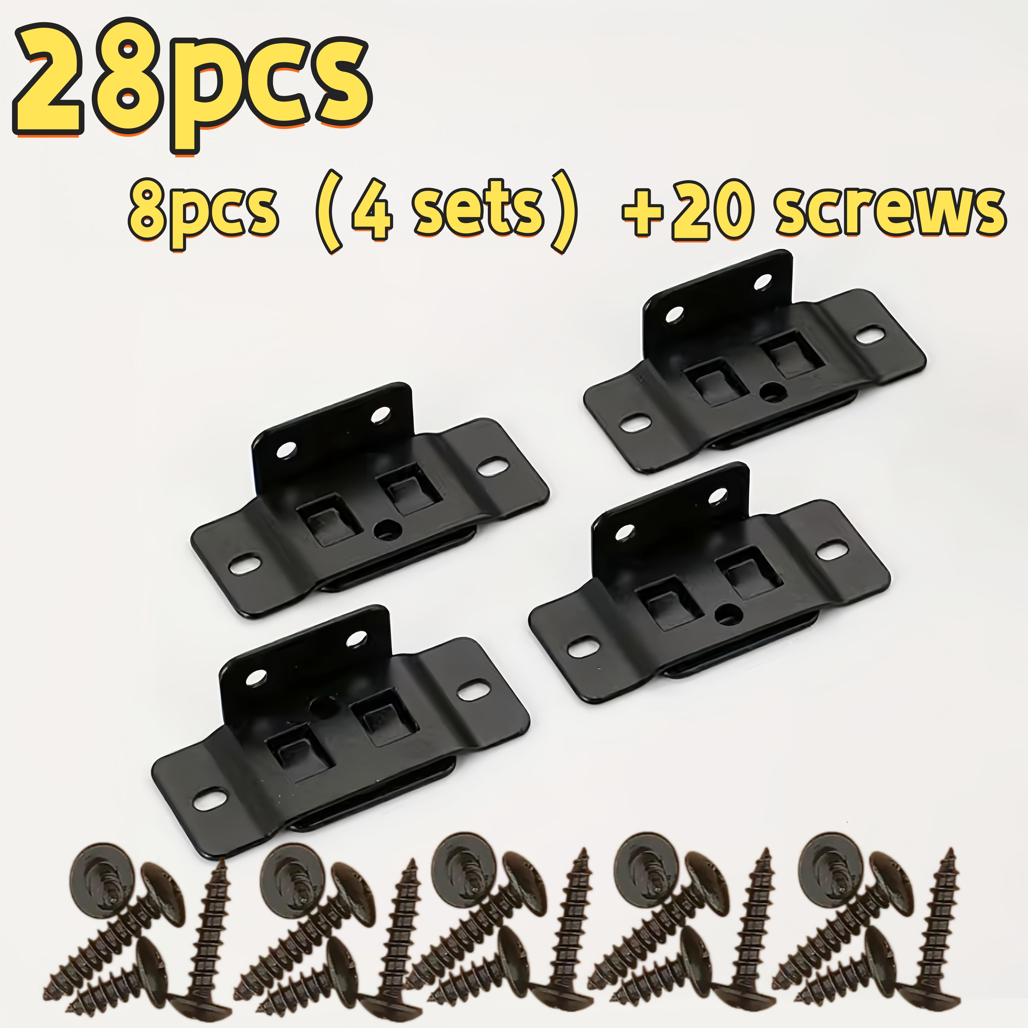 E-shop Verbessertes 28-tlg. Hochleistungs-L-förmiges Metallwinkel-Set, 90-Grad--Eckwinkelverbinder, 2-in-1 Metall-Befestigungs-Kombi-Set, einfach zu