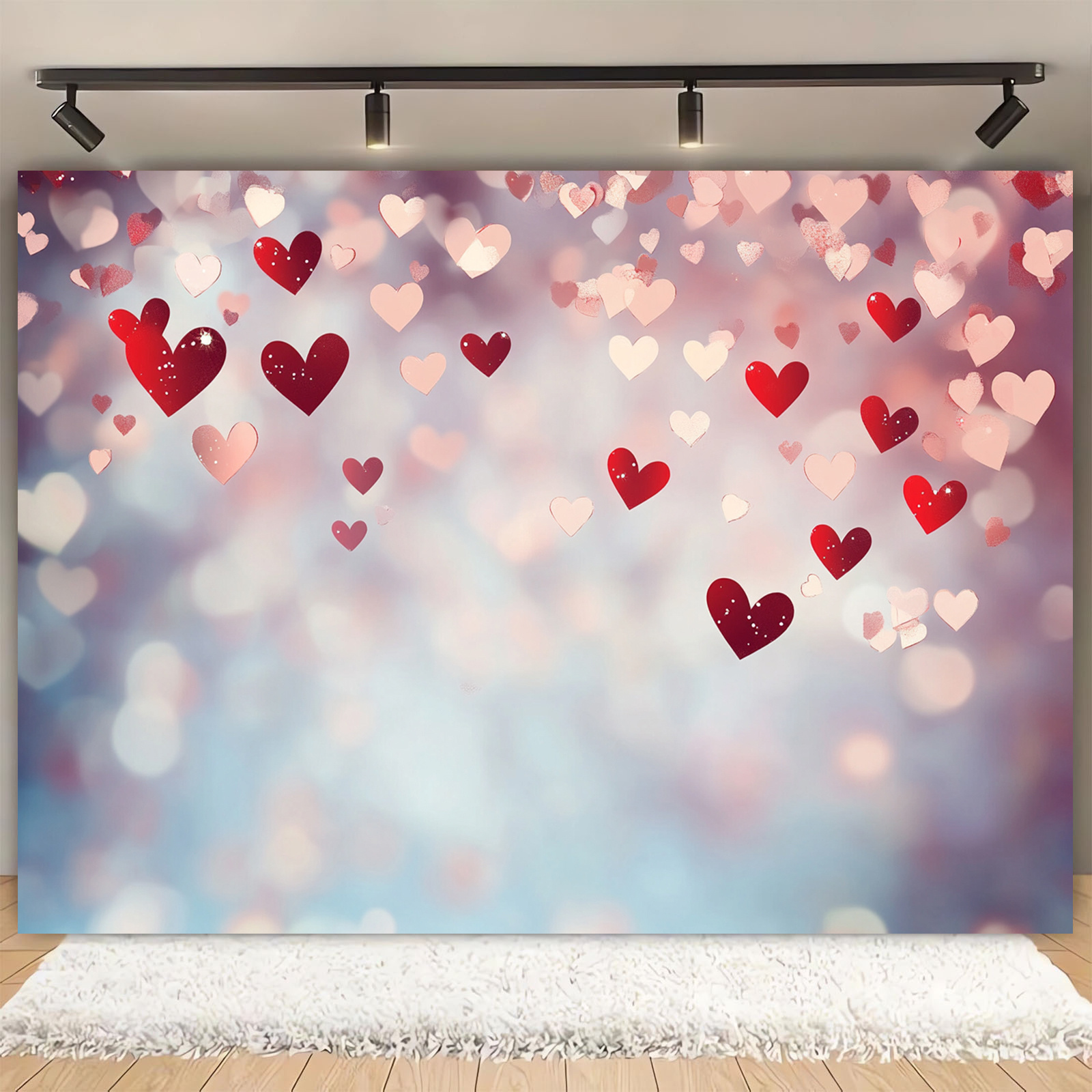 

1pc, Red Heart Decoration For Valentine's Day Photography Backdrops, Ideal For Galentine's Day Photo Props And Video Backgrounds, Party Banner