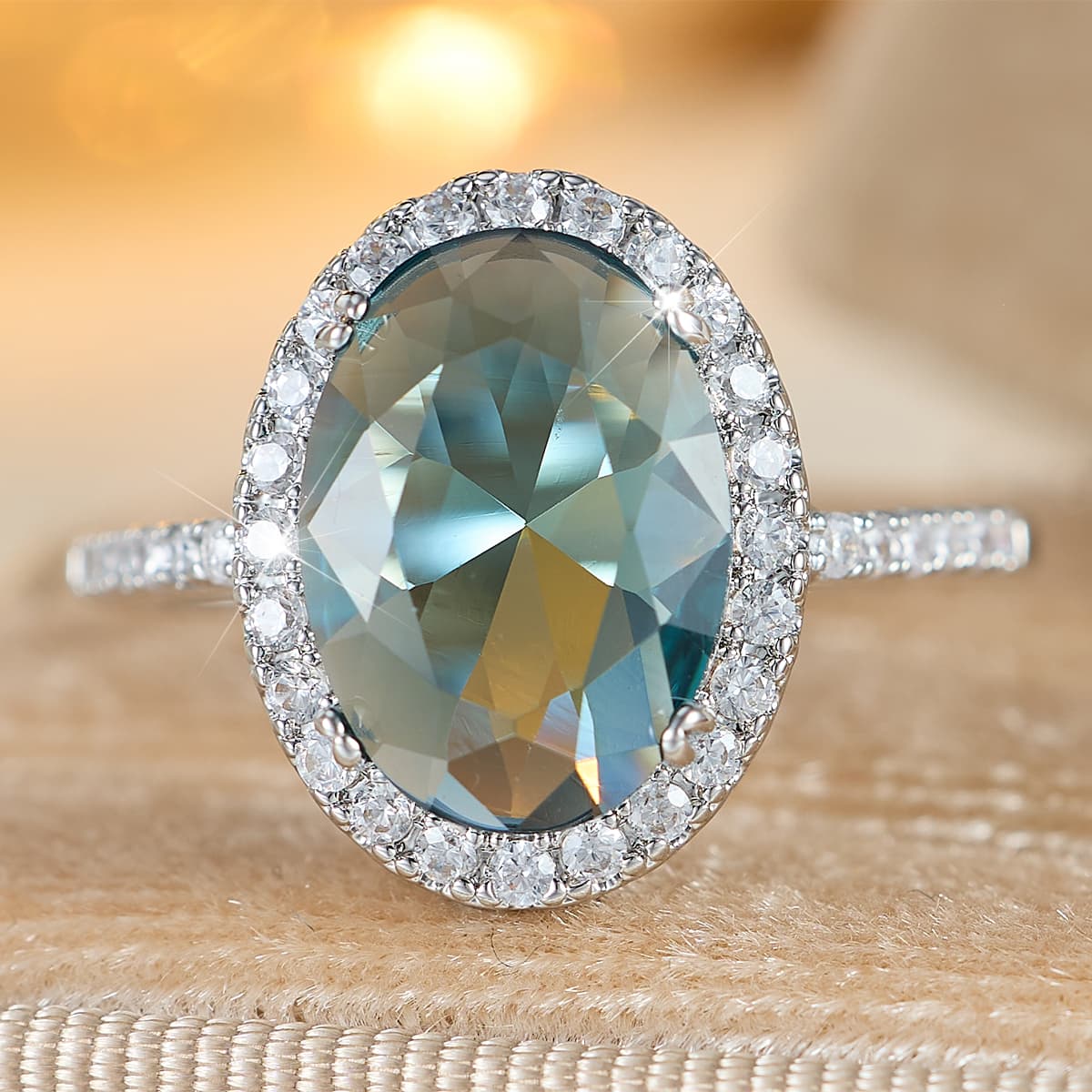 Women's Vintage Oval Zirconia Ring, Unique Design