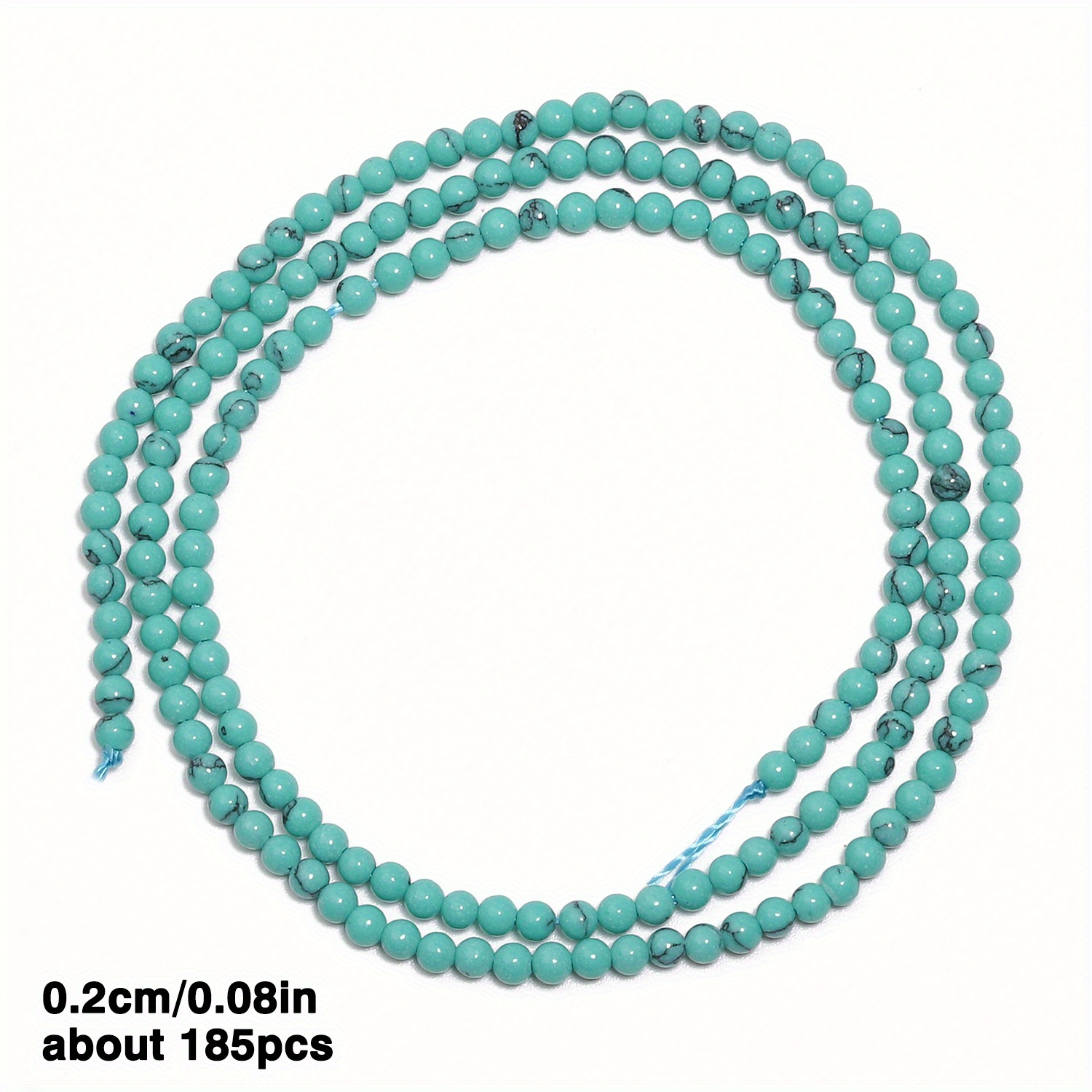 TEMU Exquisite Mini Natural Stone Round Shape Green Line Turquoise Stone Beads Consistent Quality Small Size 2mm Perfect Loose Waist Spacer Beads For