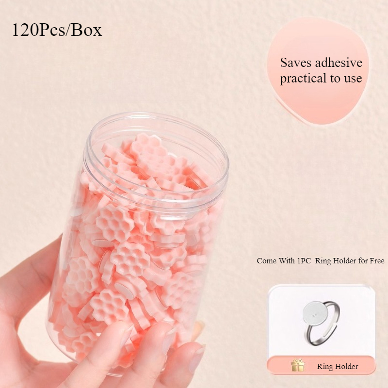 Image of 120pcs/box Flower Shape Glue Cup Eyelash Extension Glue Holder Lash Glue Tray Glue Holder For Lash Extensions Flower Glue Cup For Lash Extension Supplies For Women Girls Eyelash Extension Supplies