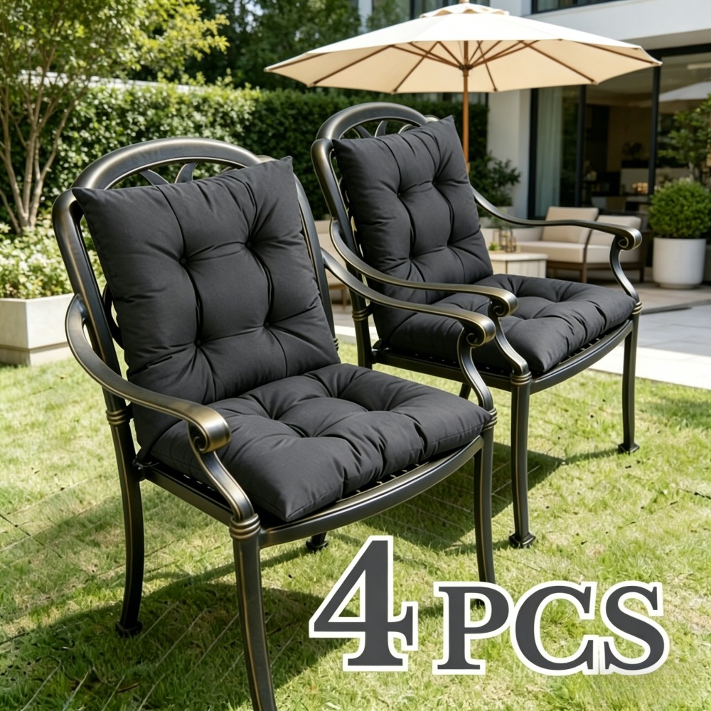 item picture 4pcs   outdoor chair cushion set outdoor chair cushions patio chair cushion chair cushions for dining chairs seat cushions for kitchen chairs soft and comfortable square chair pads with ties for office living room outdoor