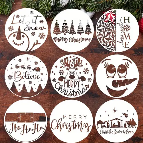 christmas stencils for painting on wood 12 inch christmas stencil xmas holiday stencil round believe snowman templates for porch door decor