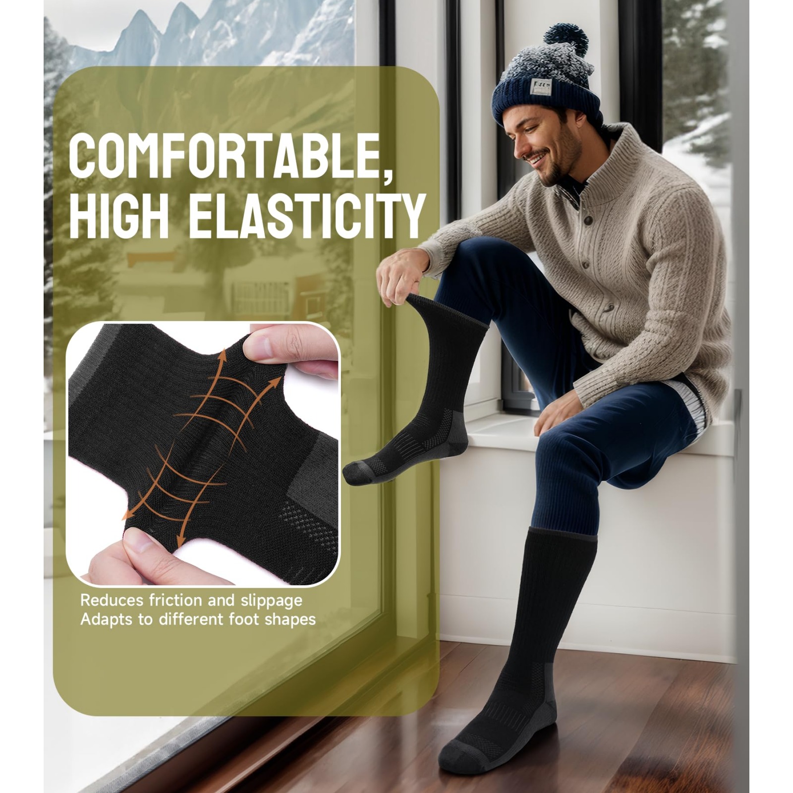 3 Pairs Men's Thermal Socks for Winter Activities