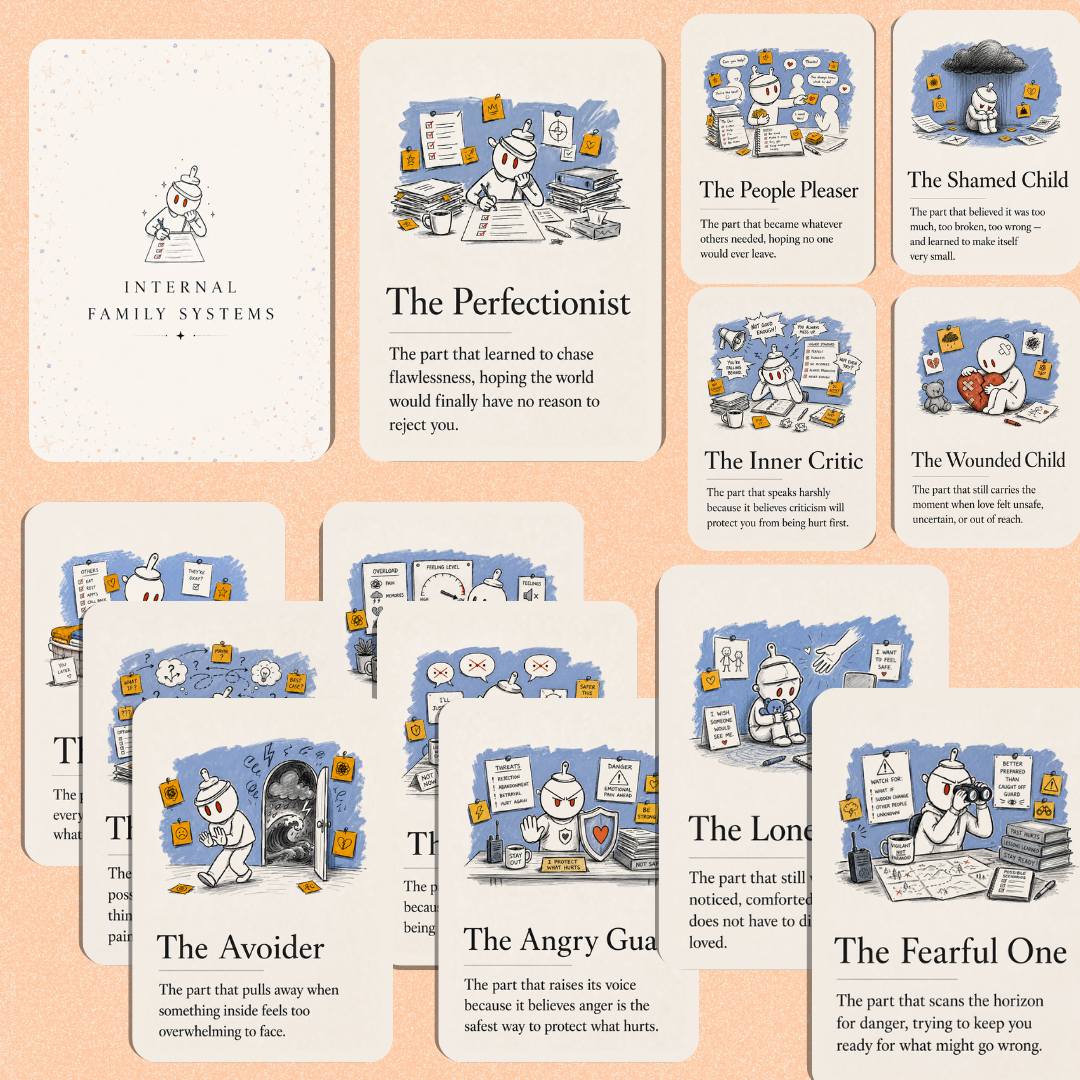 TEMU Ifs Metaphorical Cards, 55pcs English Version Cards, Internal Family Systems For Inner , Protective Patterns, Awareness And Self-discovery,