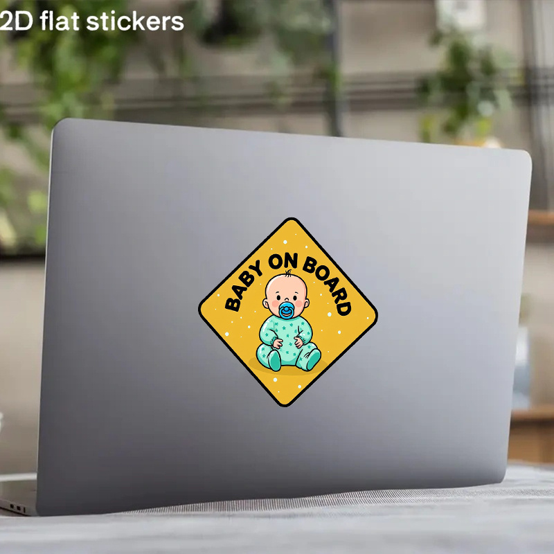 Charming Baby on Board Design 2D Flat Decorative Stickers