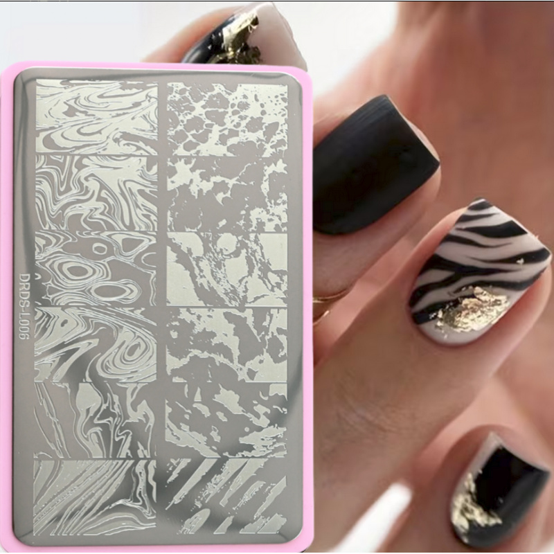E-shop 3D Unregelmäßige Geometrische Nagelkunst Druckvorlage mit Streifen Vorlage, 3D Abstrakte Wellenlinien Nagelvorlage, Elegante Geometrische