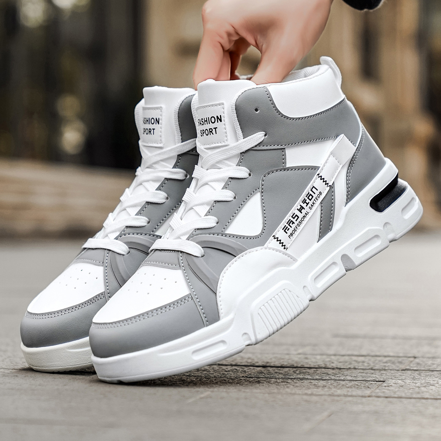 [Zapatillas deportivas] Botas de senderismo para hombre, nueva colección de primavera | Corte medio con cordones, suela gruesa, forro de tela, suela de PVC antideslizante y resistente a la abrasión, ideal para senderismo, camping y aventuras al aire libre en primavera