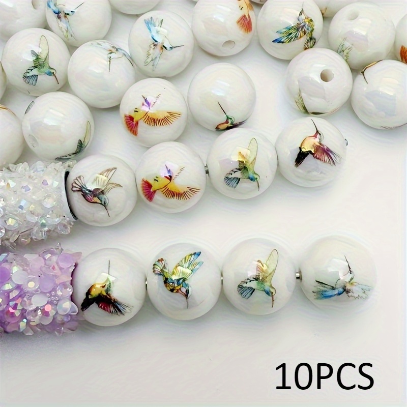 TEMU Set di 10 perline acriliche colorate da 16 mm a forma di - Perline lucide ideali per creare i tuoi gioielli, per , e progetti per la Giornata