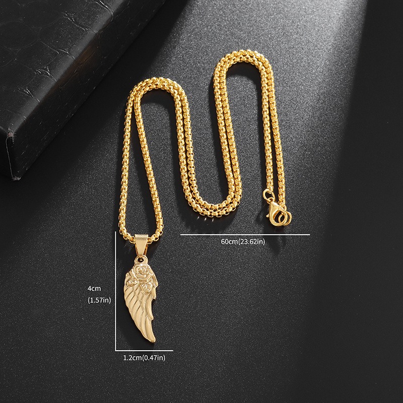 Fashionable Exquisite Wing Design Necklace, Unisex