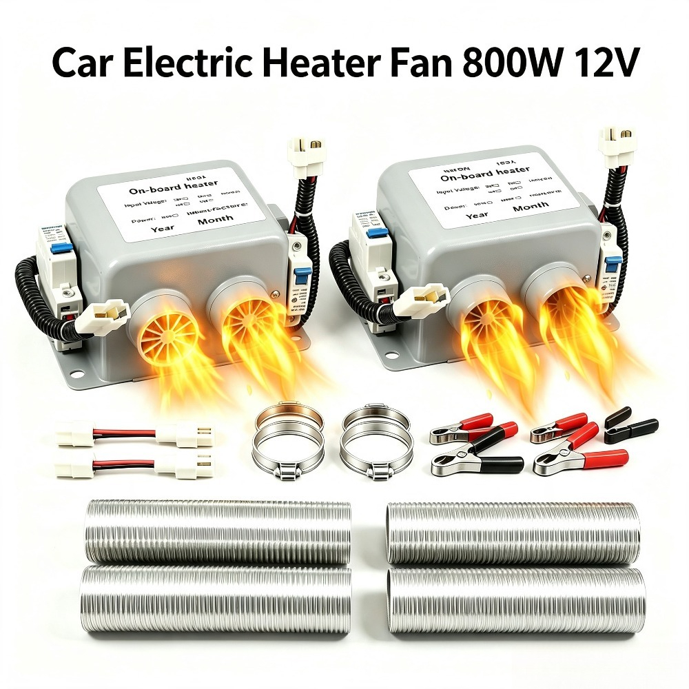 TEMU 2pcs 12v 800w Car Heater - Portable Electric Heater With Fast Heating, Defogging & Defrosting Function, Universal Fit For Most Cars, Trucks &