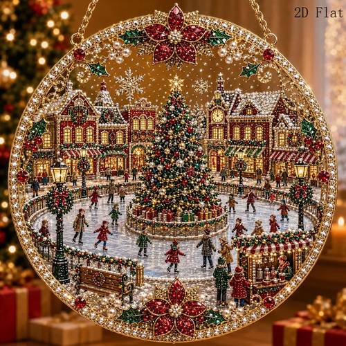 2d flat christmas sun catcher hanging decoration set acrylic sun catcher kit suitable for beginners and seasonal christmas home hanging decoration 2d flat design