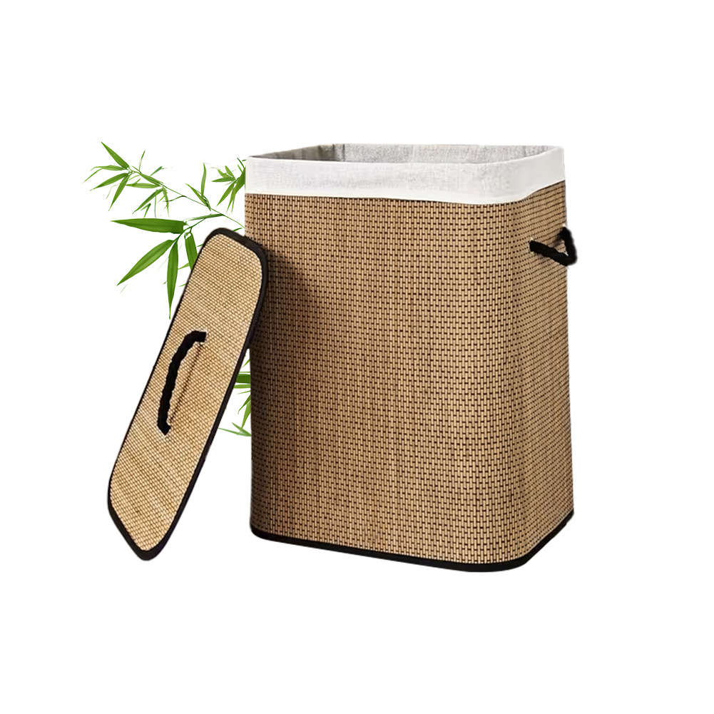 TEMU Large Bamboo Laundry Basket With Lid And Handles (72 Litres) A Spacious, Space-saving Storage Solution For Bedrooms, Bathrooms And Laundry