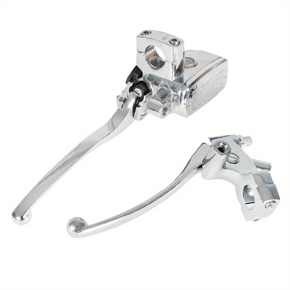 TEMU Universal Left Clutch Lever And Right Hydraulic Cylinder Replacement For Any Motorcycles With 1 Inch 25mm Handlebars Chrome