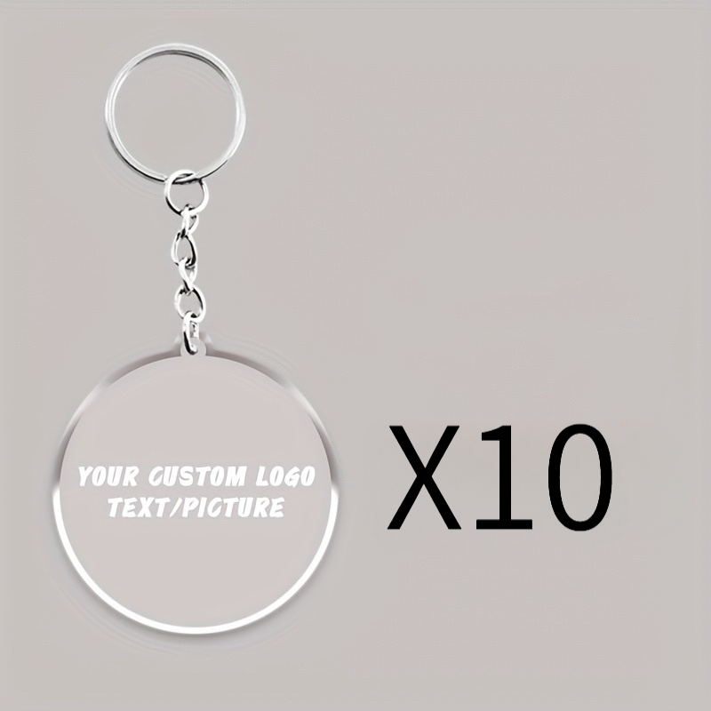 TEMU 10pcs Custom Acrylic Keychains, Personalized Keychains With Printable Images And Photos, Backpack Charms, Couple And Friend Gifts, Printing ,